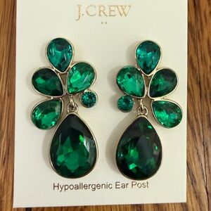 J. Crew Factory Crystal Petal Statement Earrings